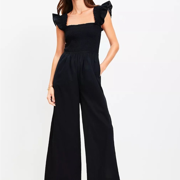 LOFT Black Ruffled Jumpsuit - Picture 8 of 8